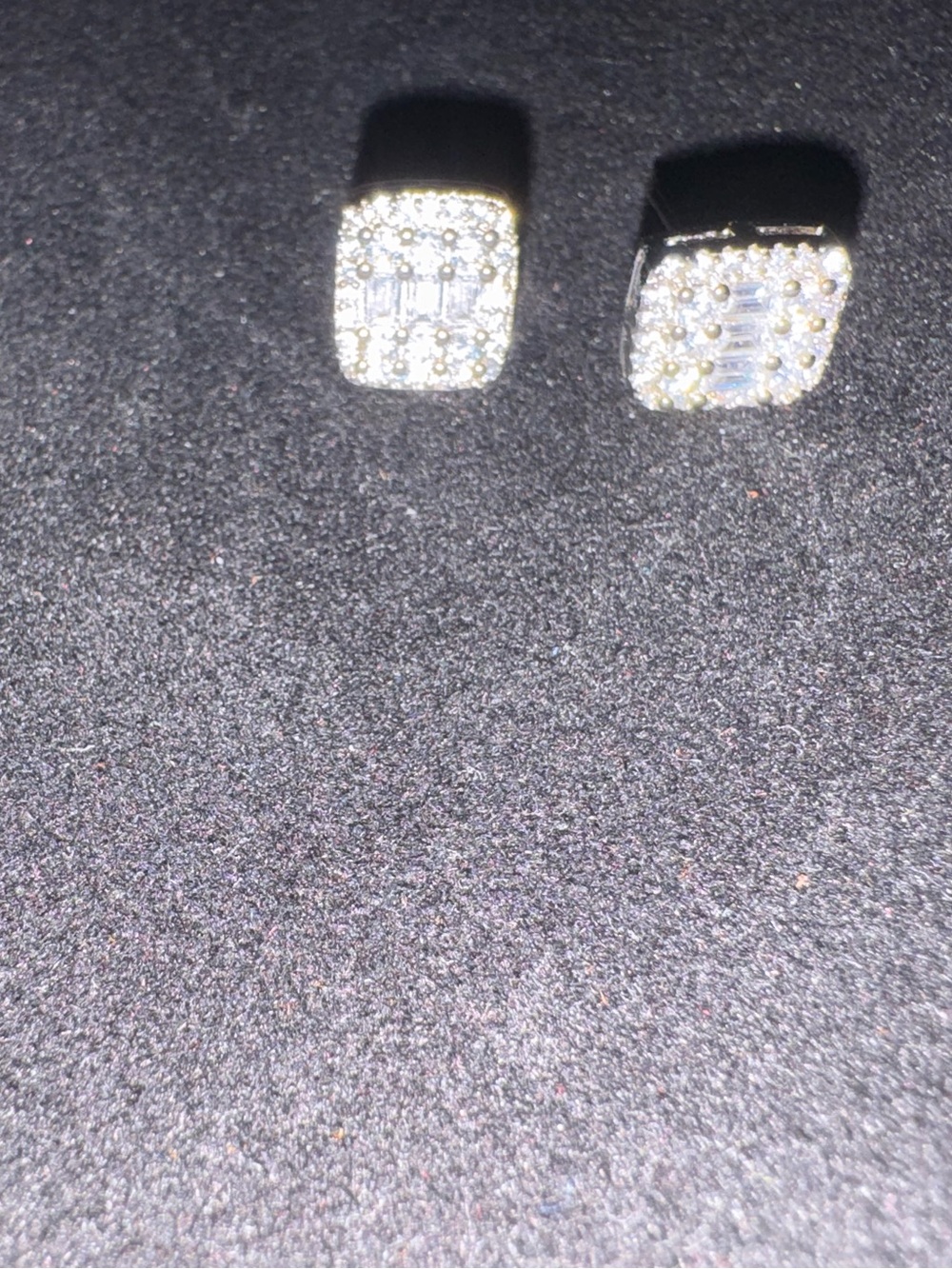 Gold-Tone Square Crystal Bluetooth Earpiece Covers - Gold